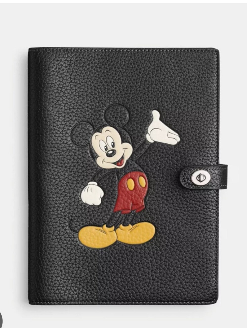 Coach X Disney Mickey Mouse Black Pebble Leather Notebook Journal Cover NWT - Picture 2 of 10